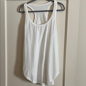 White Sleeveless Women's Extra Long Tank Top